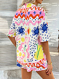 Pomixia Vacation Style contrasting color printed shorts Set LDG-D2529013