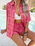 Pomixia Vacation Style contrasting color printed shorts Set LDG-D2529013