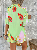 Pomixia Vacation Style contrasting color printed shorts Set LDG-D2529013