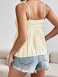 2025 Summer sexy vest with pleated solid color top YDX-1162