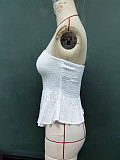 Sexy strapless sleeveless off-the-shoulder stretch pullover top white YDX-1117