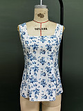 Summer 2025 Women's Floral printed lace-up straps Tops YDX-1116