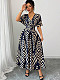 Summer 2025 Women's twill short-sleeved cinched waistline Dress YDX-1099