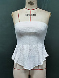 Sexy strapless sleeveless off-the-shoulder stretch pullover top white YDX-1117