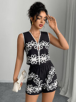 2025 Vacation-style Women's Mini Vest and Shorts Two-piece Set YDX-1091
