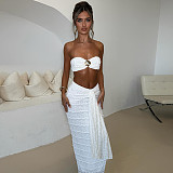 Sexy strapless top slim package hips long skirt two-piece set SXE-K25S68903