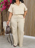 Women Short Sleeves Blouse And Long Pants Casual OL Sets AIL-269