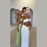 Sexy strapless top slim package hips long skirt two-piece set SXE-K25S68903