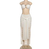 Sexy strapless top slim package hips long skirt two-piece set SXE-K25S68903