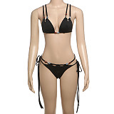 Sexy Printed Mesh Lace-up Bikini Three-piece Set SXE-K25S67251