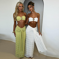 Sexy strapless top slim package hips long skirt two-piece set SXE-K25S68903