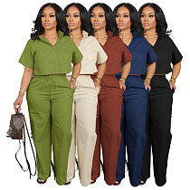 Women Short Sleeves Blouse And Long Pants Casual OL Sets AIL-269 Women Short Sleeves Blouse And Long Pants Casual OL Sets AIL-269