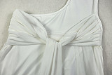 Sexy off shoulder hollow-out irregular white maxi dresses JSD-302997