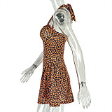 Sexy women halter backless prints A-line short dress JSD-302910