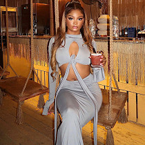 Sexy hollow-out bandage crop top and long skirt 2 pieces sets JSD-711805 Sexy hollow-out bandage crop top and long skirt 2 pieces sets JSD-711805