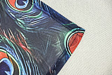Fashion prints lady turtleneck long sleeves tight maxi dresses JSD-302830