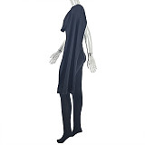 Women patchwork wrinkle solid color bodycon jumpsuits JSD-006238