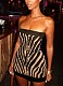 Sexy Zebra Print Tube Top Backless Slim Fit A-line Mini Dress RS-C25DS089