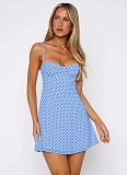 Sexy Halter Backless Polka Dot Print Dress RS-25094