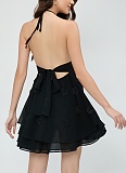 Sexy 3D Flower Halter Neck Chiffon Mini Dress RS-000009