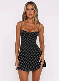 Sexy Halter Backless Polka Dot Print Dress RS-25094
