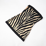 Sexy Zebra Print Tube Top Backless Slim Fit A-line Mini Dress RS-C25DS089