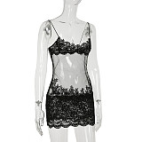 Sexy See-Through Holiday Style Mesh Lace Sling Dress WKD-27550