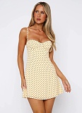 Sexy Halter Backless Polka Dot Print Dress RS-25094