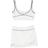 Sexy Women Crop Vest Mini Skirt 2PCS Sets SXE-K24S64305