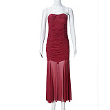 New Hot-selling Backless Milk Silk Sleeveless Mesh Dress RS-51687