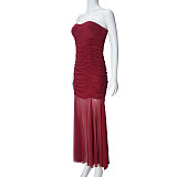 New Hot-selling Backless Milk Silk Sleeveless Mesh Dress RS-51687