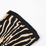 Sexy Zebra Print Tube Top Backless Slim Fit A-line Mini Dress RS-C25DS089