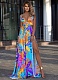 Sexy Printed Bohemian Strapless Off-Shoulder Tube Dress RS-8142