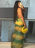 Sexy Hot Girl Lace-up Backless High Slit Long Dress DLS-48208