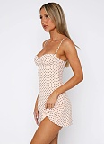 Sexy Halter Backless Polka Dot Print Dress RS-25094