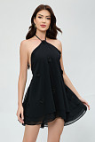 Sexy 3D Flower Halter Neck Chiffon Mini Dress RS-000009