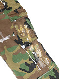 Camo Print Rave Two Pockets Cut Out Cargo Pants SH-391408