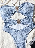 Sexy Fashion Jumpsuit Summer New Halter Neck Sling Twist Personality One-Piece Swimsuit XM-17RY