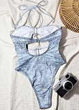 Sexy Fashion Jumpsuit Summer New Halter Neck Sling Twist Personality One-Piece Swimsuit XM-17RY