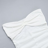 New Hot Girl Beach Style Vacation Tube Top Hollow Dress SUM-24627