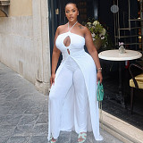 Sexy women halter backless solid color split long jumpsuits JSD-303092