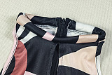 Women sexy hollow-out sleeveless zebra-stripe print bodycon jumpsuits JSD-006230