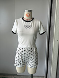 Fashionable Moon Print Elastic Slim Fit Sexy Bottoming Top Shorts Two Piece Set YSY-8997