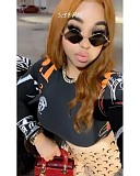 Trendy moon print slimming long-sleeved top and long pants set YSY-8977