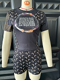 Women's patchwork short-sleeved tops and printed shorts set YSY-8971