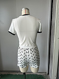Fashionable Moon Print Elastic Slim Fit Sexy Bottoming Top Shorts Two Piece Set YSY-8997