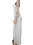 Fashion Women'S Casual Loose Backless Halter Neck Solid Color Jumpsuit BY-7390
