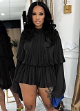 Fashionable Solid Color Casual Style Round Neck Lantern Sleeve Loose Waist Jumpsuit ORY-5273