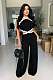 Personalized Wavy Line Stitching Sleeveless Backless Wide-Leg Jumpsuit OSM-4931