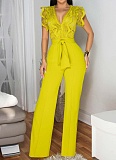 Personalized Line Lace Stitching Sleeveless Wide Leg Jumpsuit OSM-4476